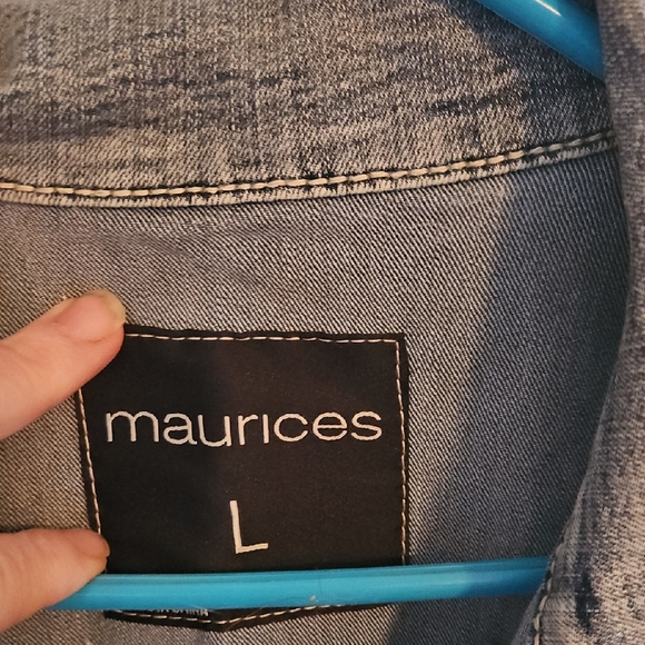 Maurices Blue Denim Vest with Distressed Details - Picture 2 of 4